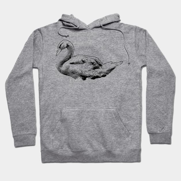 Black Swan drawing vintage Hoodie by Ginstore